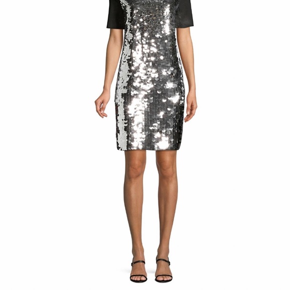 TORY BURCH CASUAL GLAM SEQUIN EMBROIDERED SWEATER DRESS IN BLACK SIZE SMALL - Picture 5 of 12